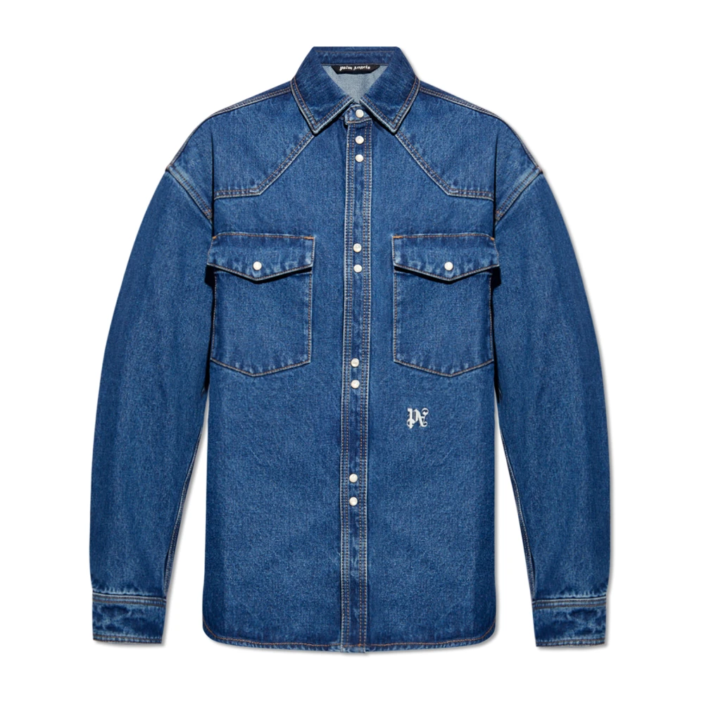 Palm Angels Hombre Azul - Camisa De Denim - Shirts - L - Camisa De Denim
