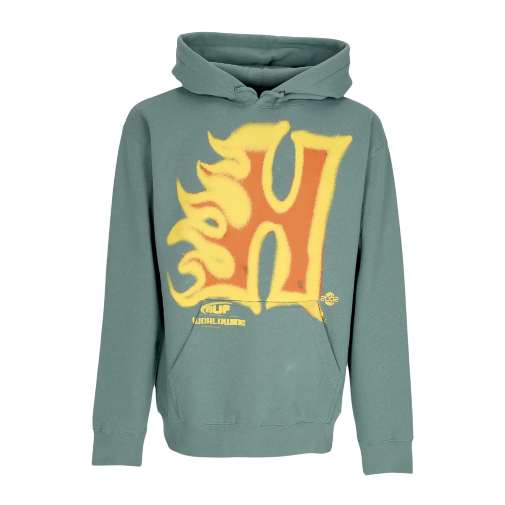 Huf Men's Green Sage Hoodie With Kangaroo Pocket - Hoodies - L - Sweatshirts & Hoodies
