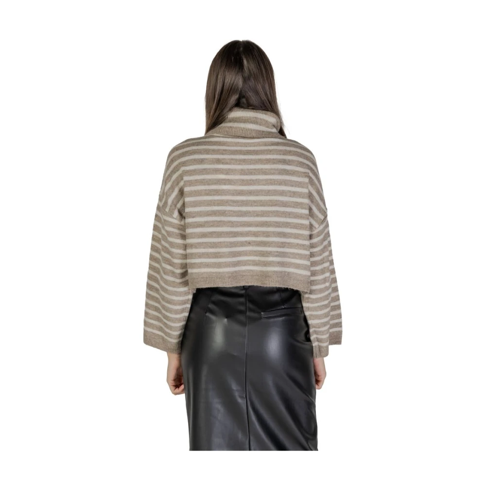Only Beige Gebreide Trui Herfst Winter Collectie Beige Dames