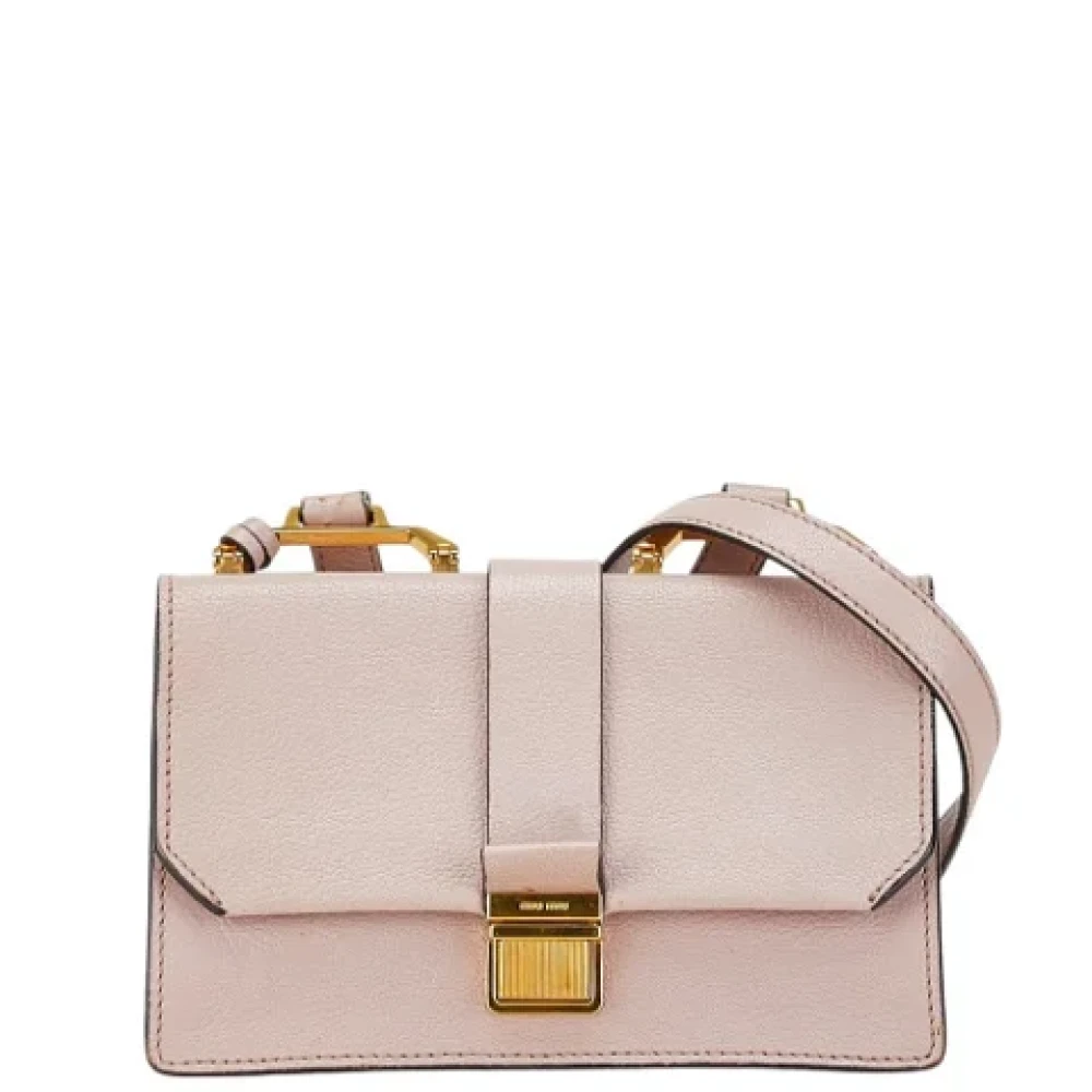 Miu Pre-owned Leather shoulder-bags Pink Dames