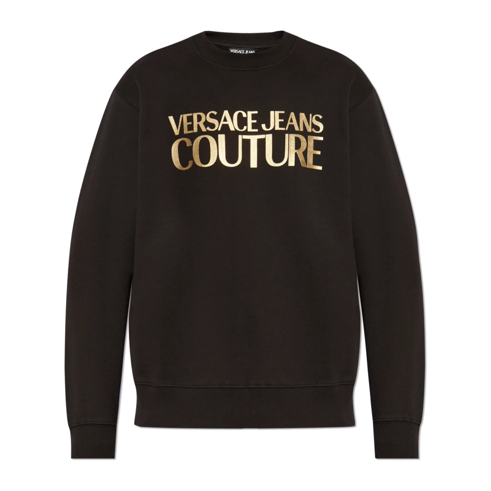 Versace Jeans Couture Sweatshirt met bedrukt logo Black Heren