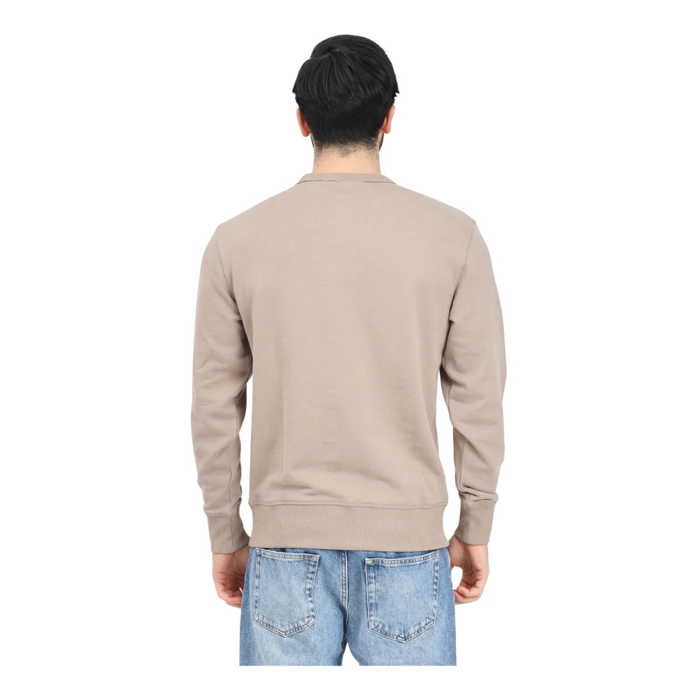 Calvin Klein Jeans Minimalistische Beige Crewneck Sweater Beige Heren