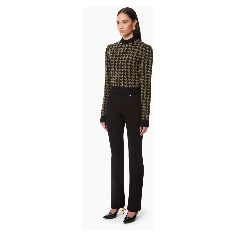 Nina Ricci Zwart Houndstooth Jacquard Sweater Multicolor Dames