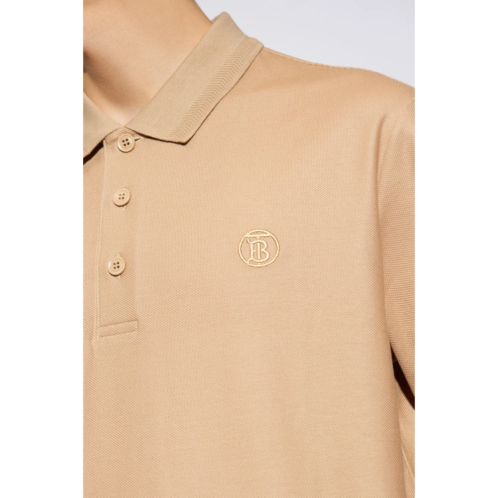 Burberry Polo shirt met logo Beige Heren