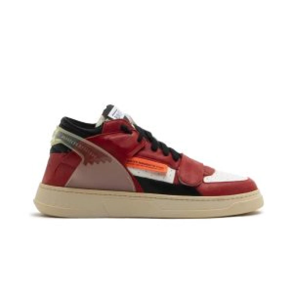 RUN OF Vintage leren sneakers Heren Schoenen Rood