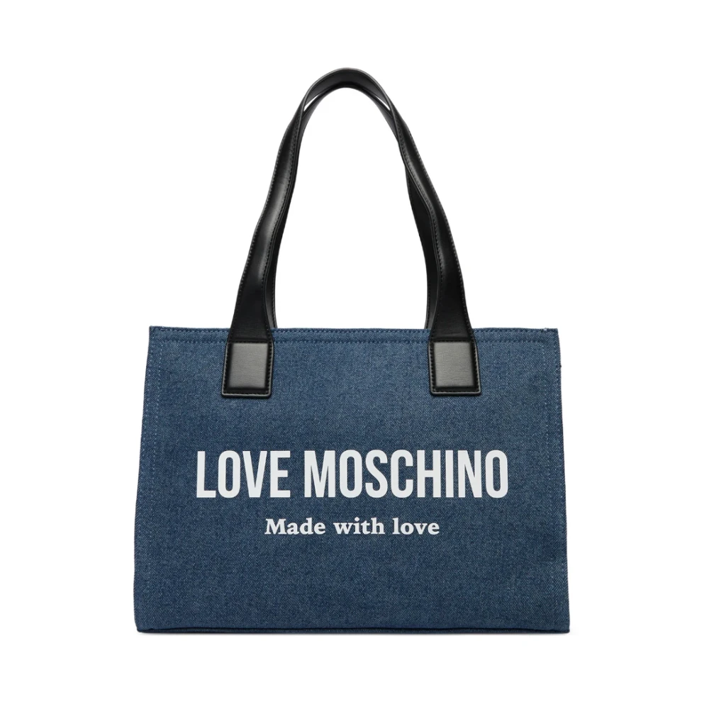 Love Moschino Women's Blue Shopping Bags, One Size, Tote Bag
