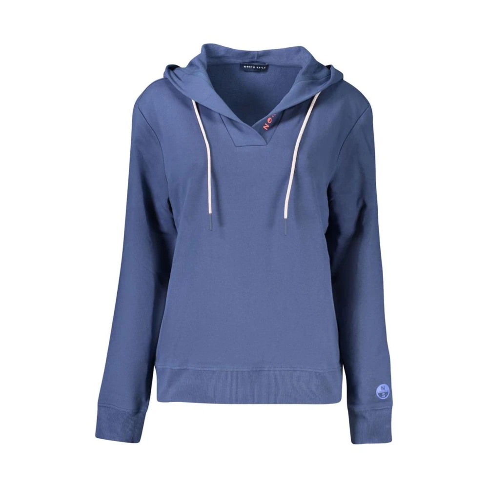 North Sails , Hoodies, Female, Blue, M, Hooded Sweatshirt Relaxed Fit