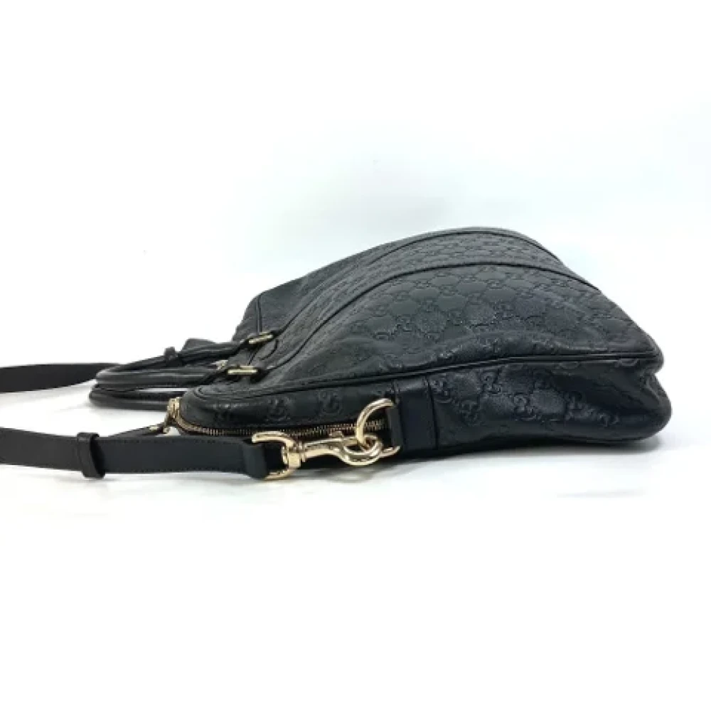 Gucci Vintage Pre-owned Leather gucci-bags Gray Heren