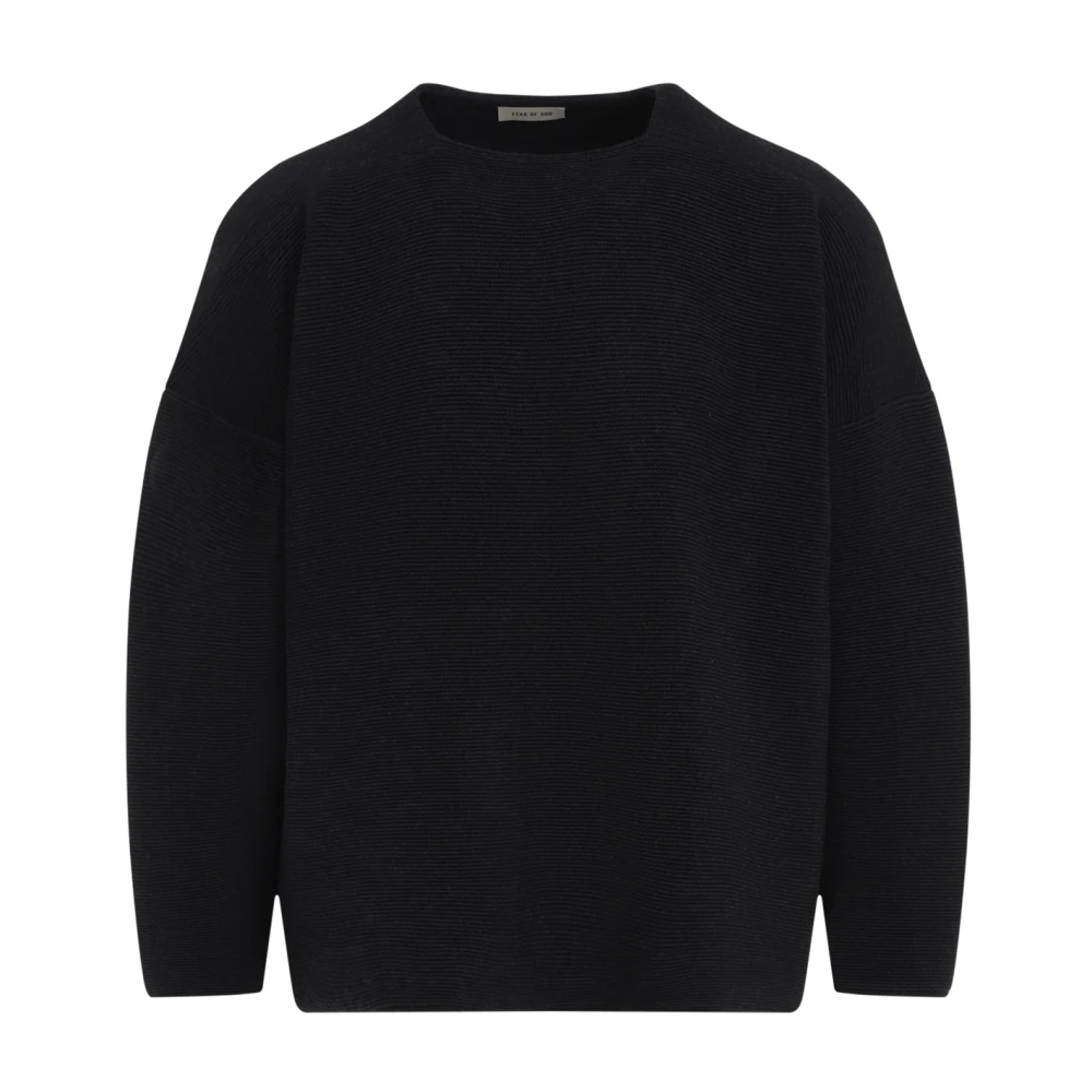 Fear Of God Zwarte Ottoman Straight Neck Sweater Black Heren