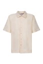 chemise-beige-col-classique-manches-courtes