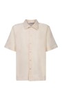 chemise-beige-col-classique-manches-courtes
