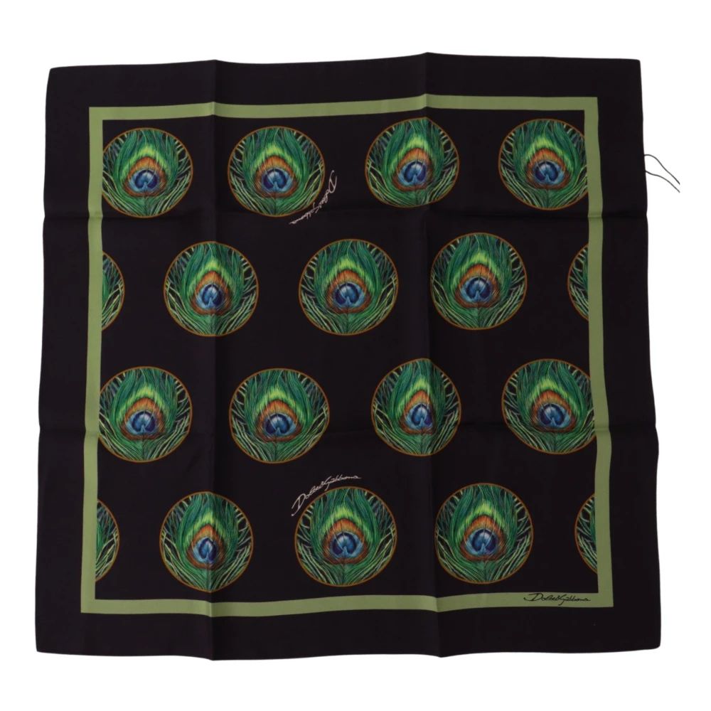 Dolce & Gabbana Women's Elegant Silk Scarf With Peacock Feathers