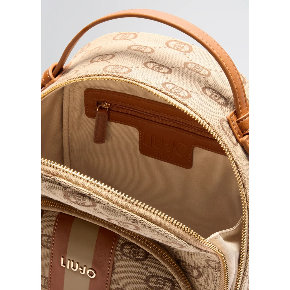 Liu Jo Jacquard rugzak met verstelbare bandjes Beige Dames