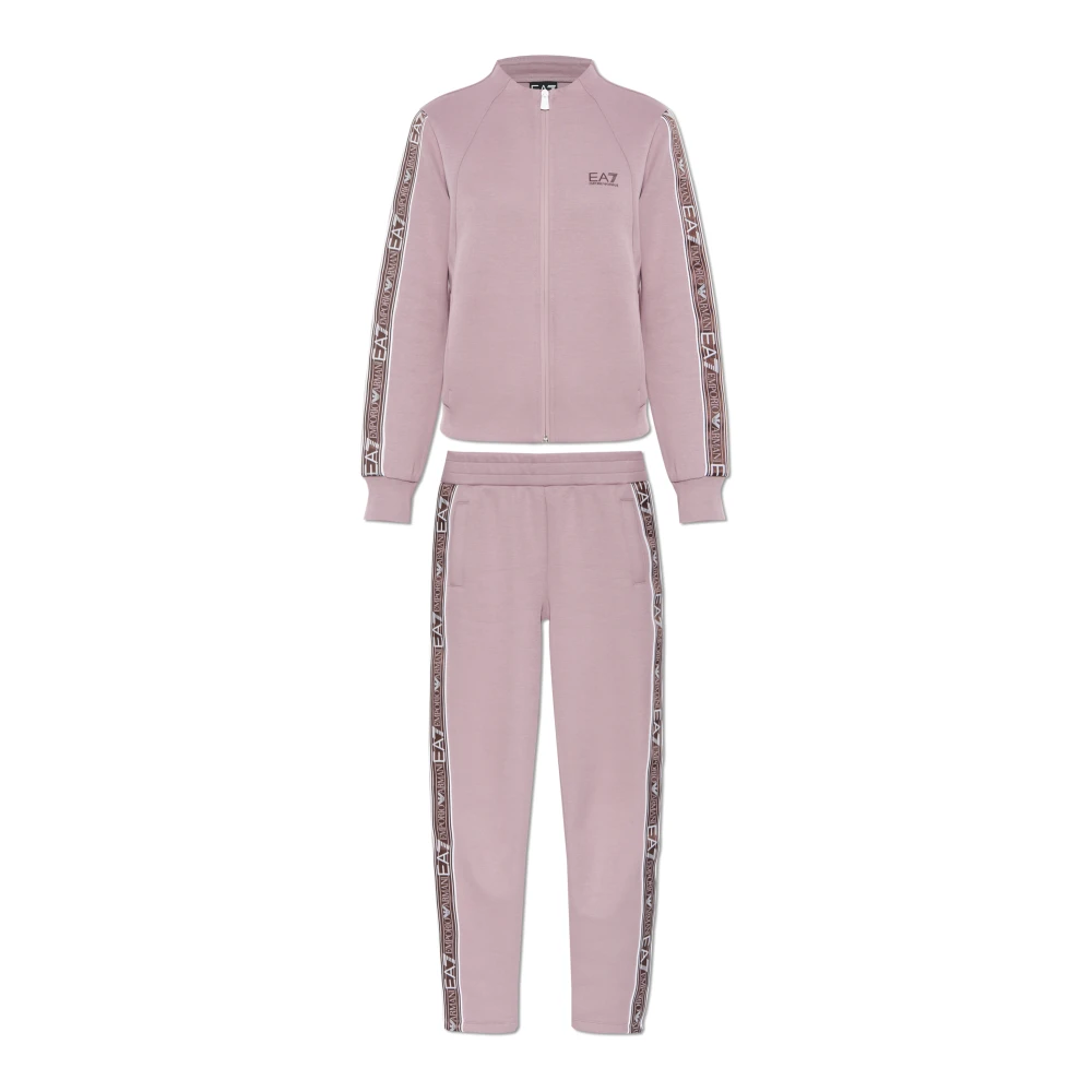 Emporio Armani EA7 Trainingspak set: sweatshirt en broek Purple Dames