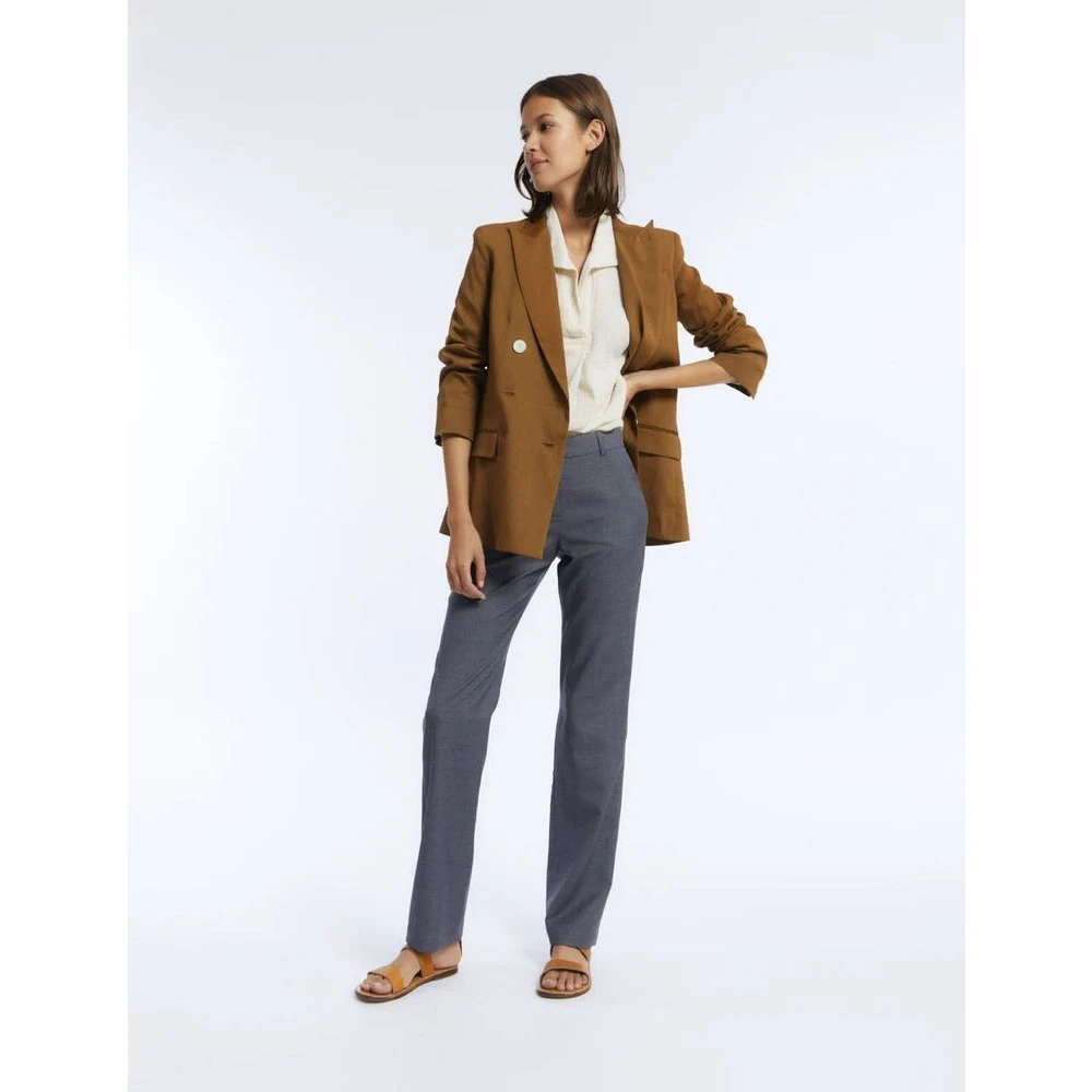 Ines De La Fressange Paris Ezio jas in bruin linnen Brown Dames