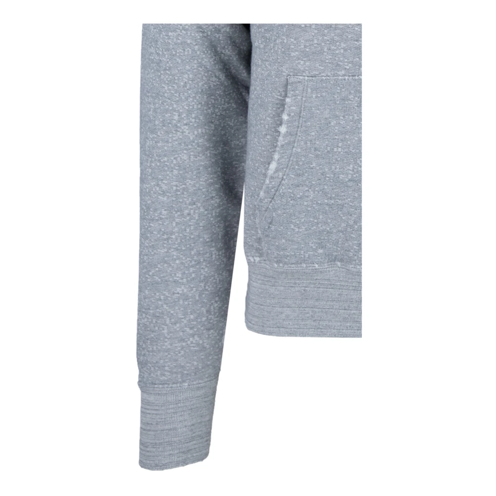 Saint Laurent Hooded sweatshirt met distressed print Gray Heren