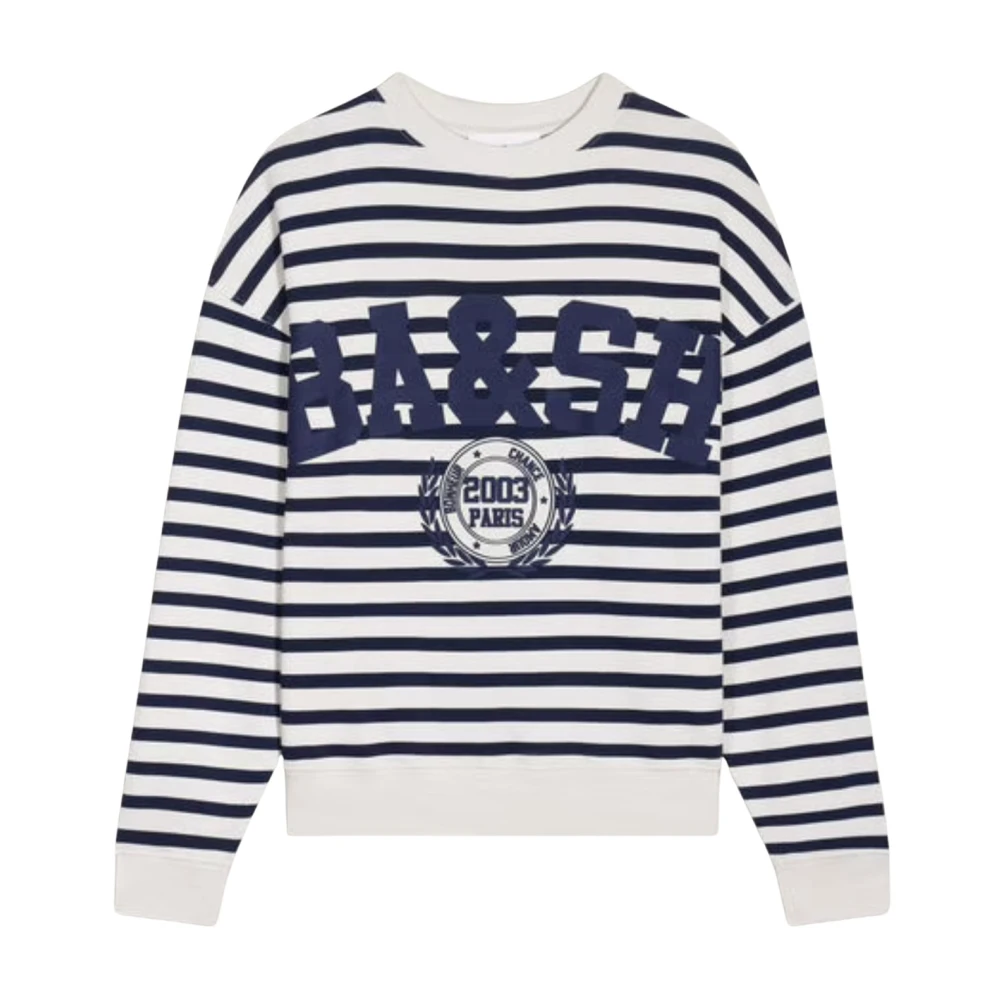 BA&SH Crop Sweatshirt American University Stijl Blue Dames
