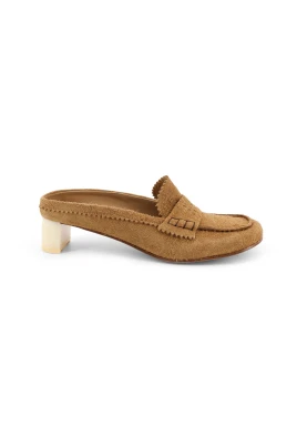 Suede Heeled Mule