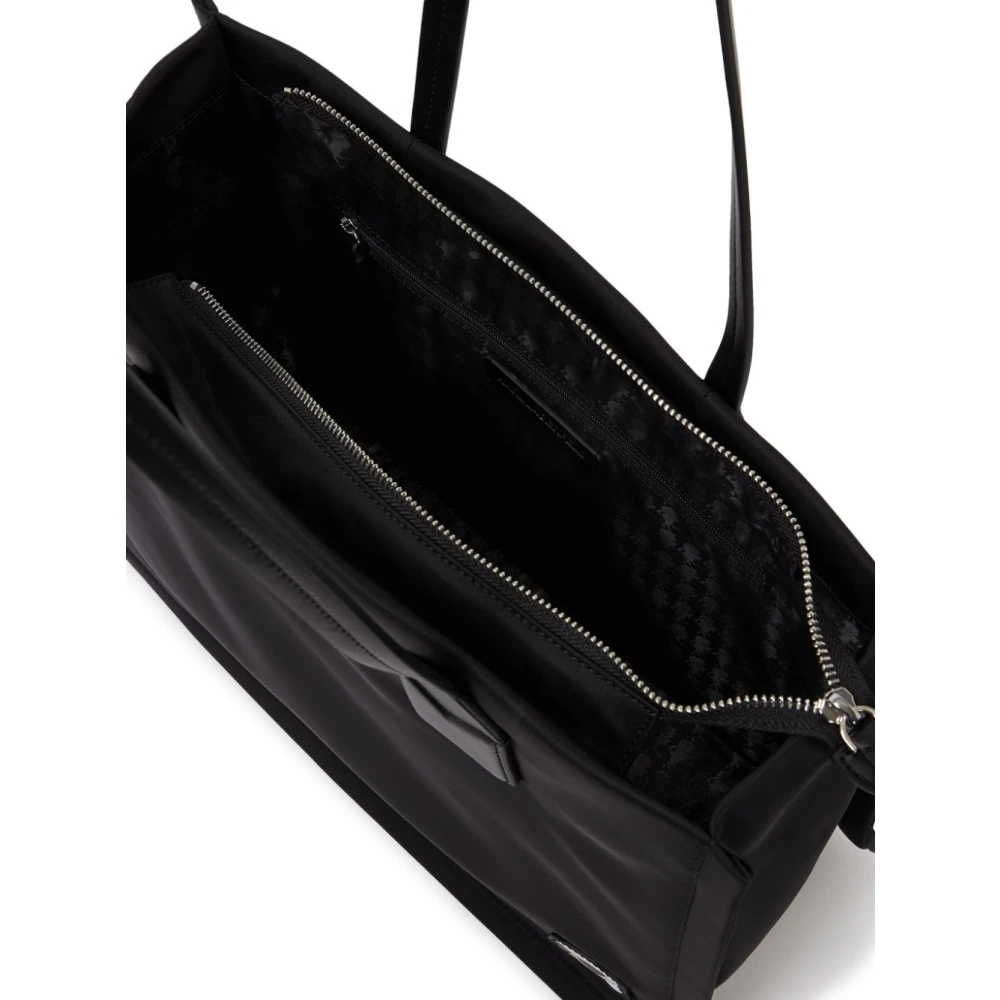 Karl Lagerfeld Tote M Nylon Zwart Logo Cirkelvormig Black Dames
