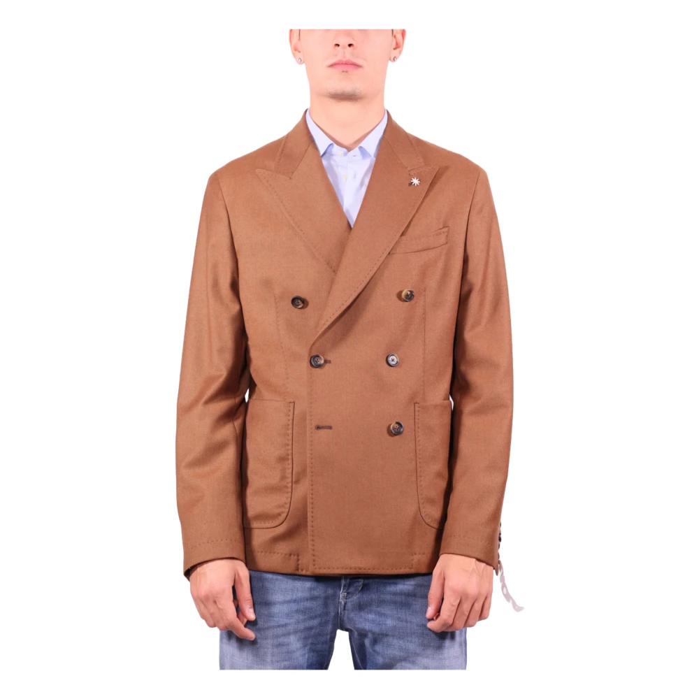 Manuel Ritz Dubbelborstige Kameljas Wolflanel Brown Heren