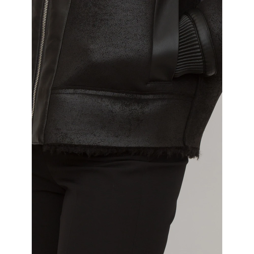 PATRIZIA PEPE Zwarte Jas voor Mannen Black Dames