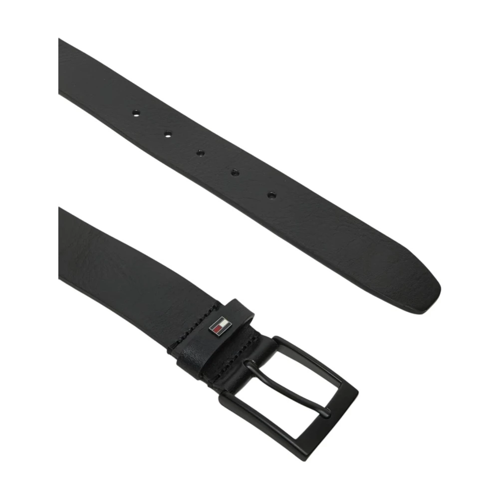 Tommy Hilfiger Zwarte Leren Casual Riem Black Heren