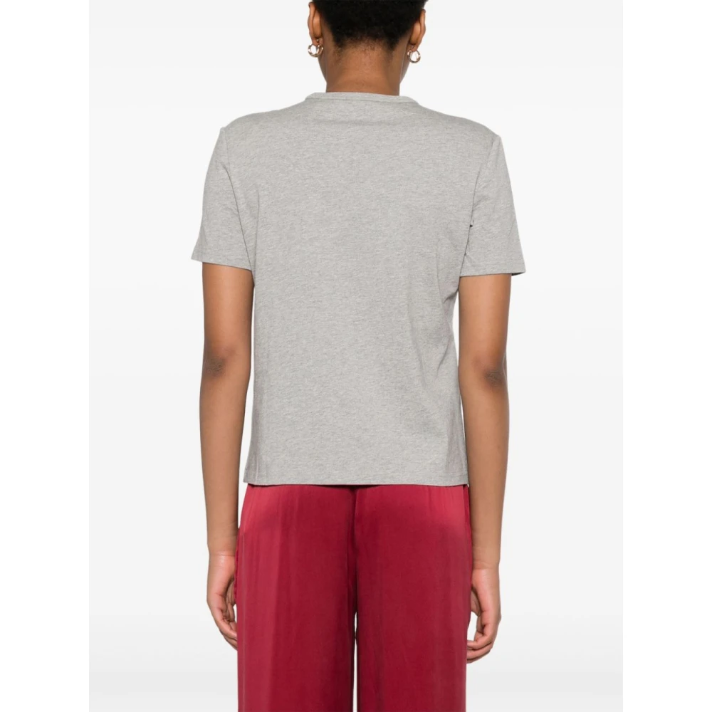 TORY BURCH Grijze Crew Neck Korte Mouw Top Gray Dames