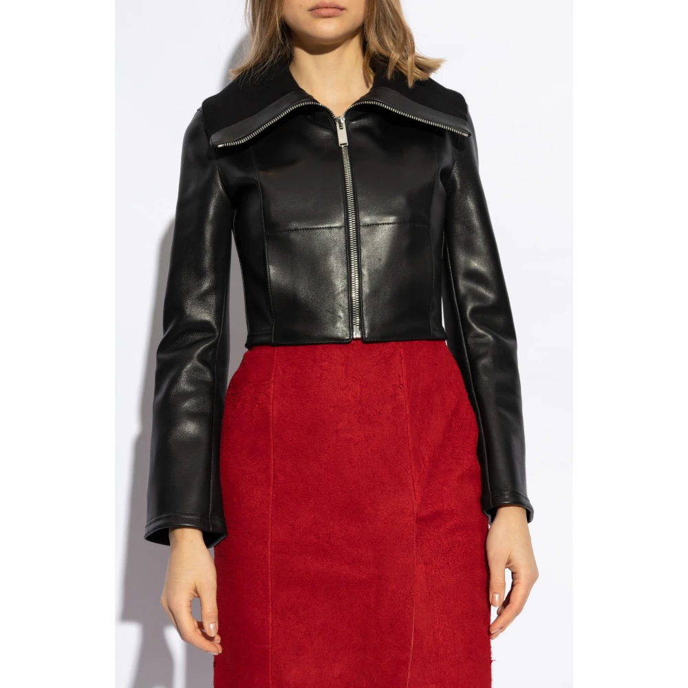 alexander mcqueen Leren jas Black Dames