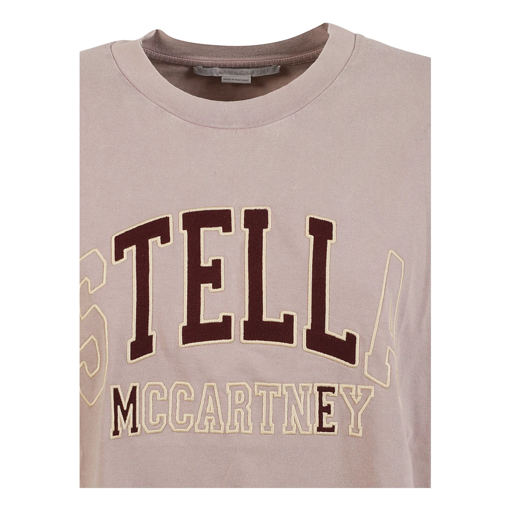 Stella Mccartney Varsity Logo Bruin T-shirt Polos Brown Dames