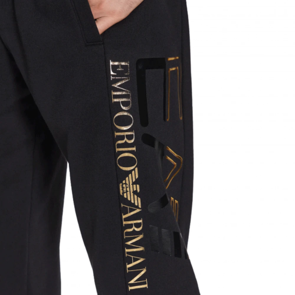 Emporio Armani EA7 Zwarte Joggingbroek met Unieke Stijl Black Heren