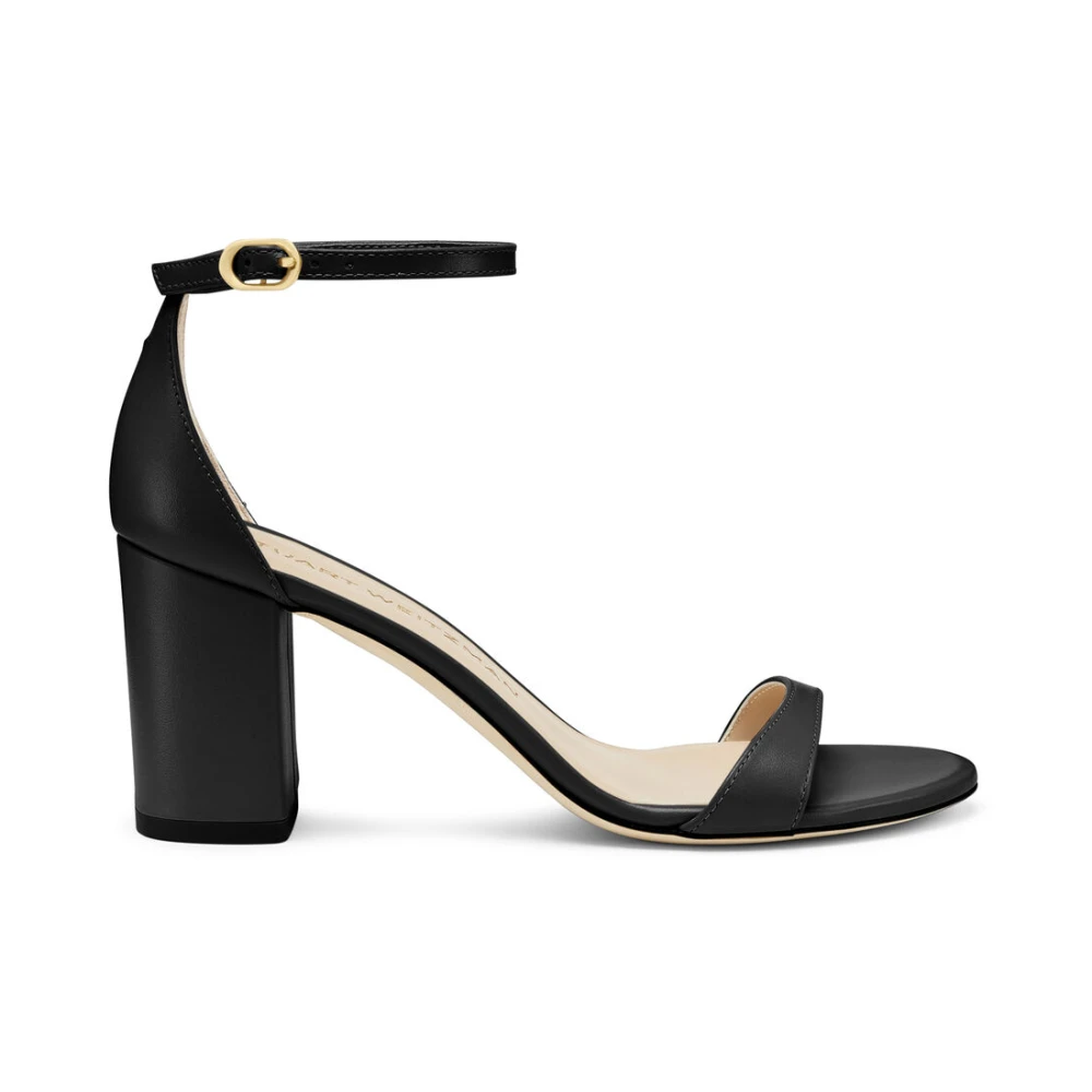 Stuart Weitzman Women's Black Nudist Block 75 Sandals