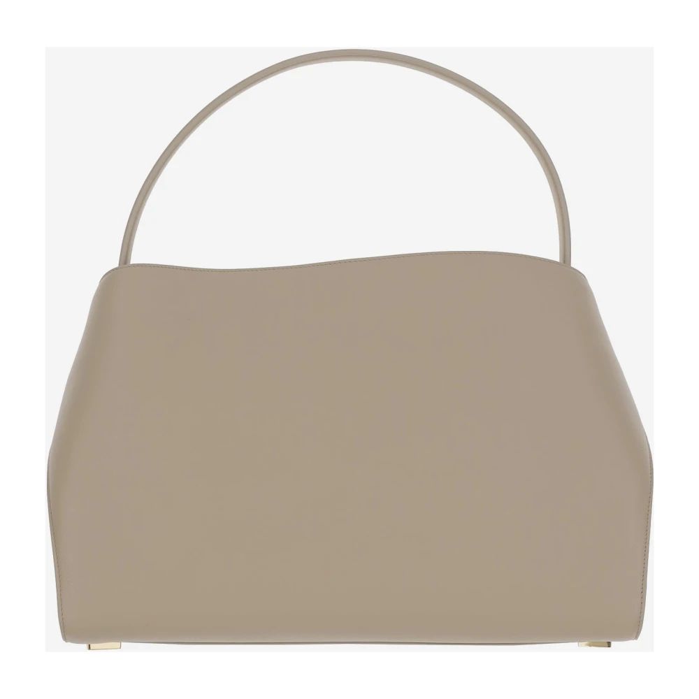 Salvatore Ferragamo Beige leren schoudertas met Gancini gesp Beige Dames