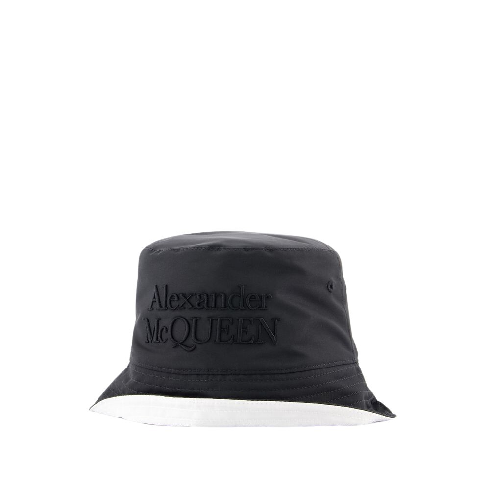 Alexander McQueen バケットハット 白黒 ◇alexander mcqueen 23SS◇グラフィック◇バケットハット◇