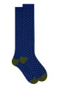 chaussettes-longues-en-coton-bleu-a-pois-pour-femmes