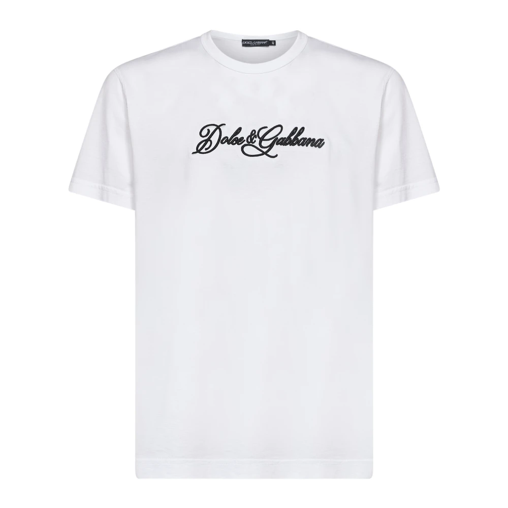 Dolce & Gabbana White T-Shirts, Male, Xl, Cotton T-Shirt