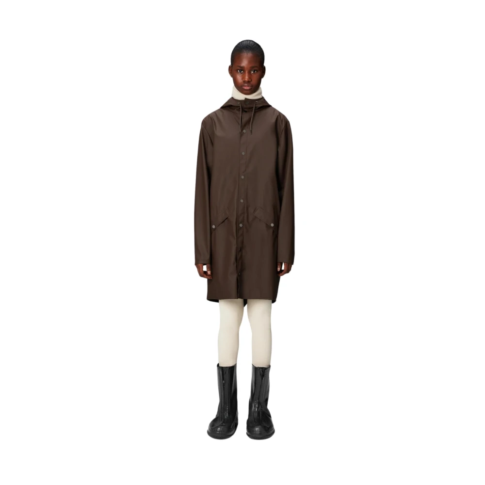 Rains Lange Waterdichte Jas Brown Dames