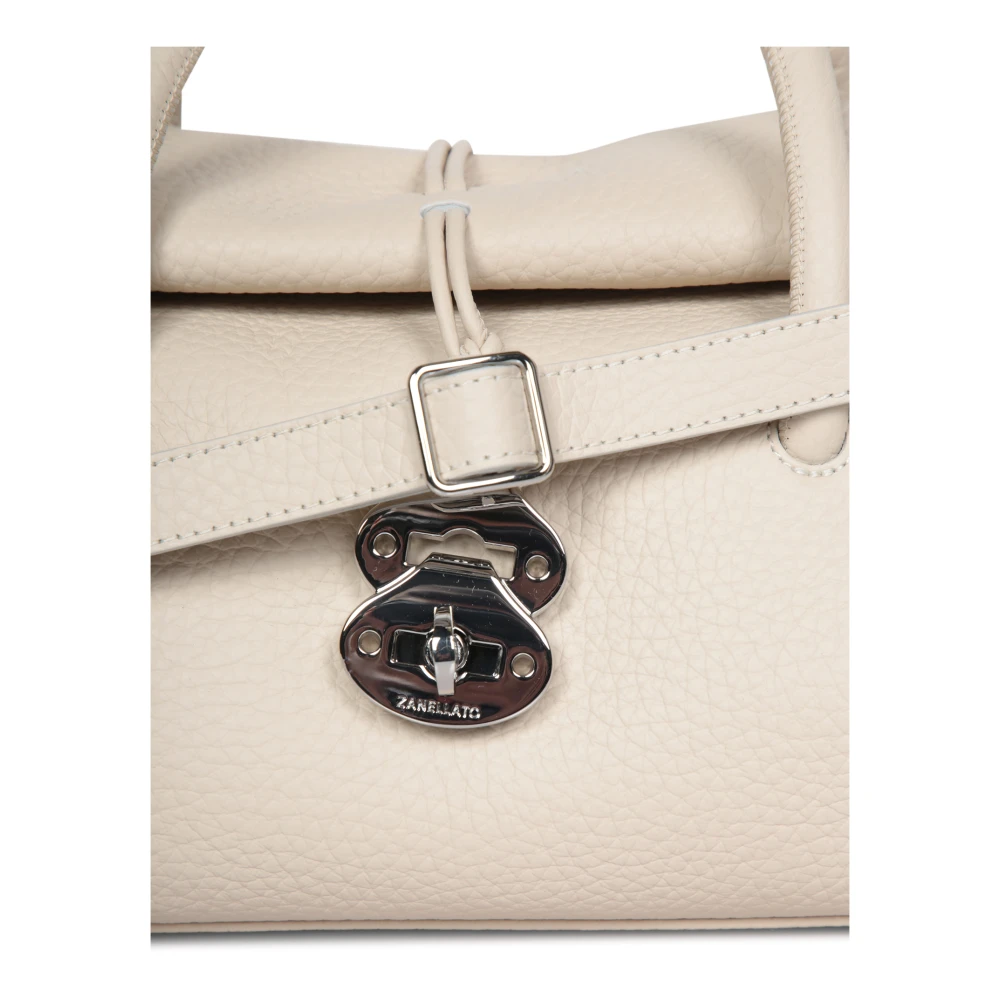 Zanellato Elegante witte leren schoudertas Beige Dames