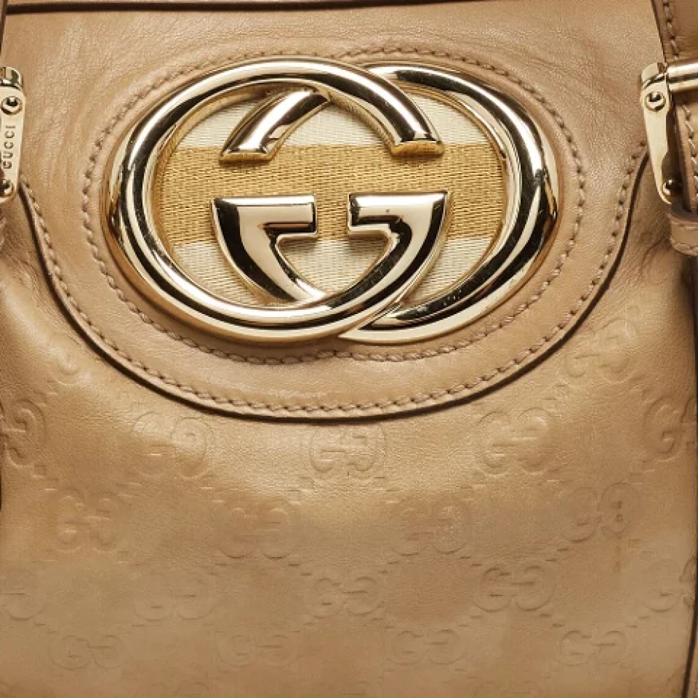 Gucci Vintage Pre-owned Fabric handbags Beige Dames