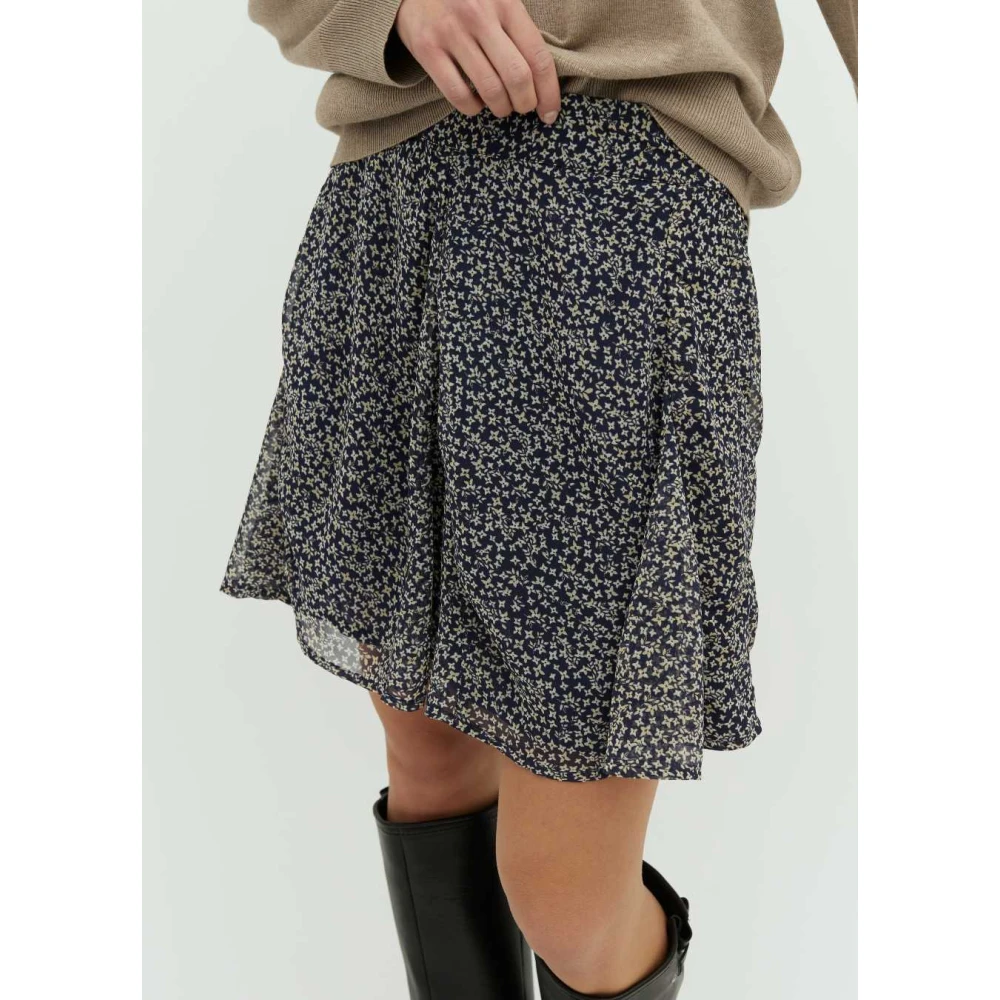 MbyM Blauwe Bloemenprint Korte Rok Ditte Blue Dames