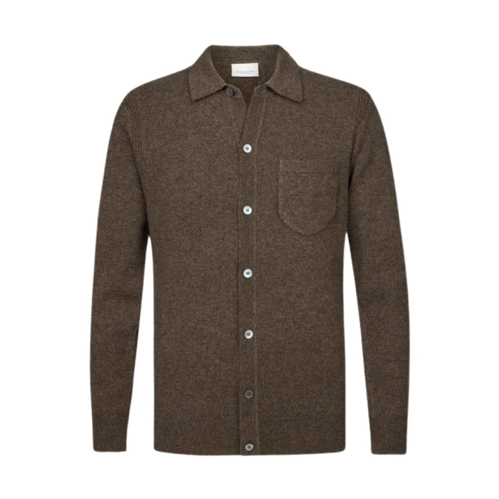 Profuomo Elegante Gebreide Jas Brown Heren