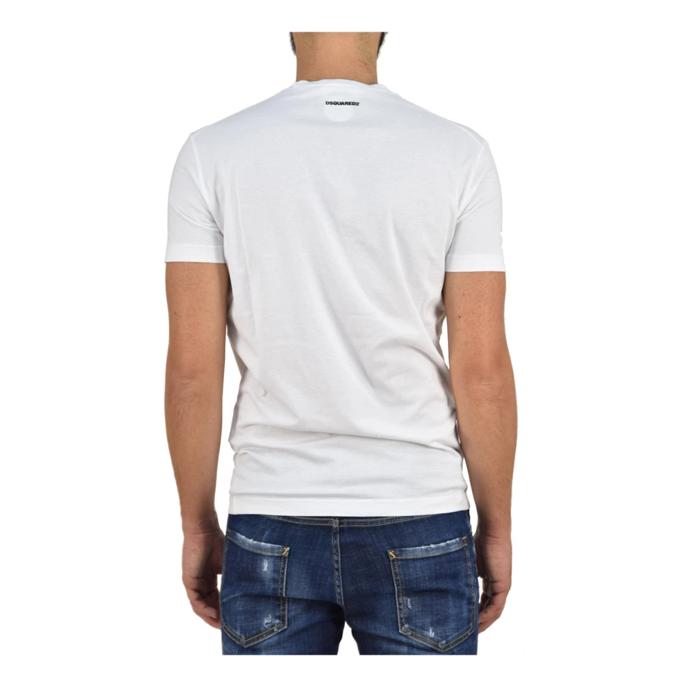 Dsquared2 Heren Grafische Print Wit T-Shirt Mod.S74GD0447S22427100 White Heren