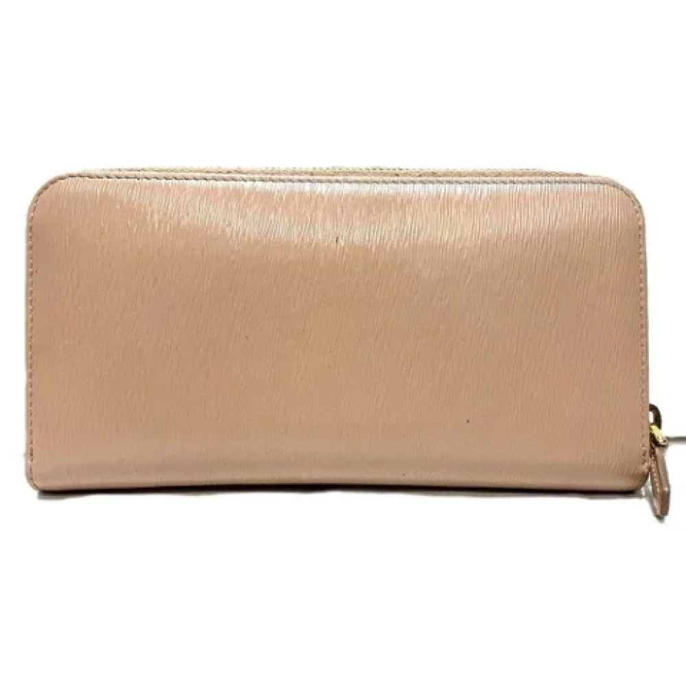 Prada Vintage Pre-owned Leather wallets Beige Dames