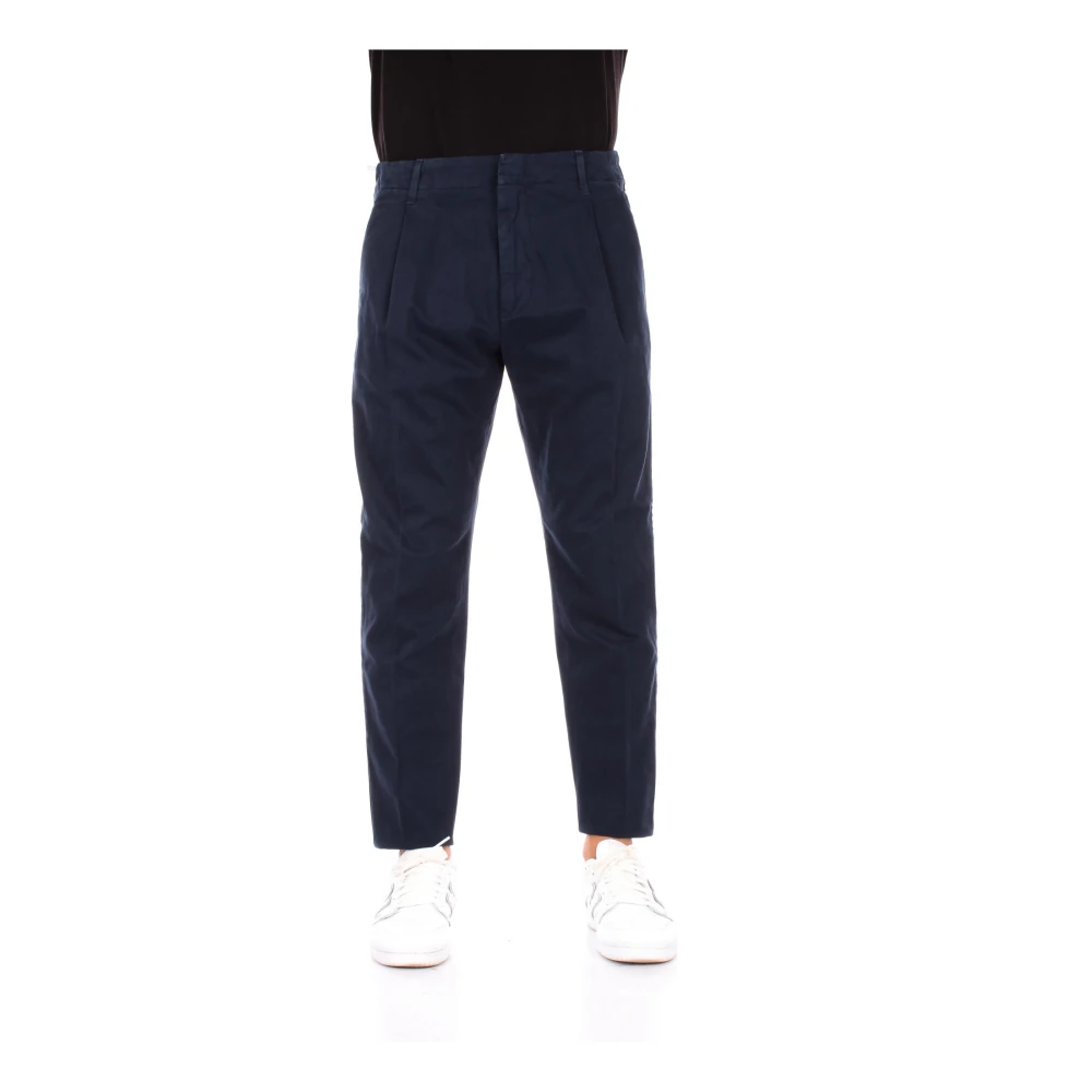 Dondup Blauwe Broek met Ritssluiting en Knoopsluiting Blue Heren