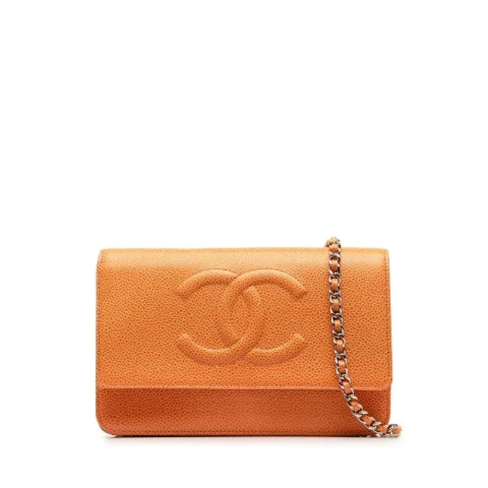 Chanel Vintage Pre-owned Leather chanel-bags Orange Dames