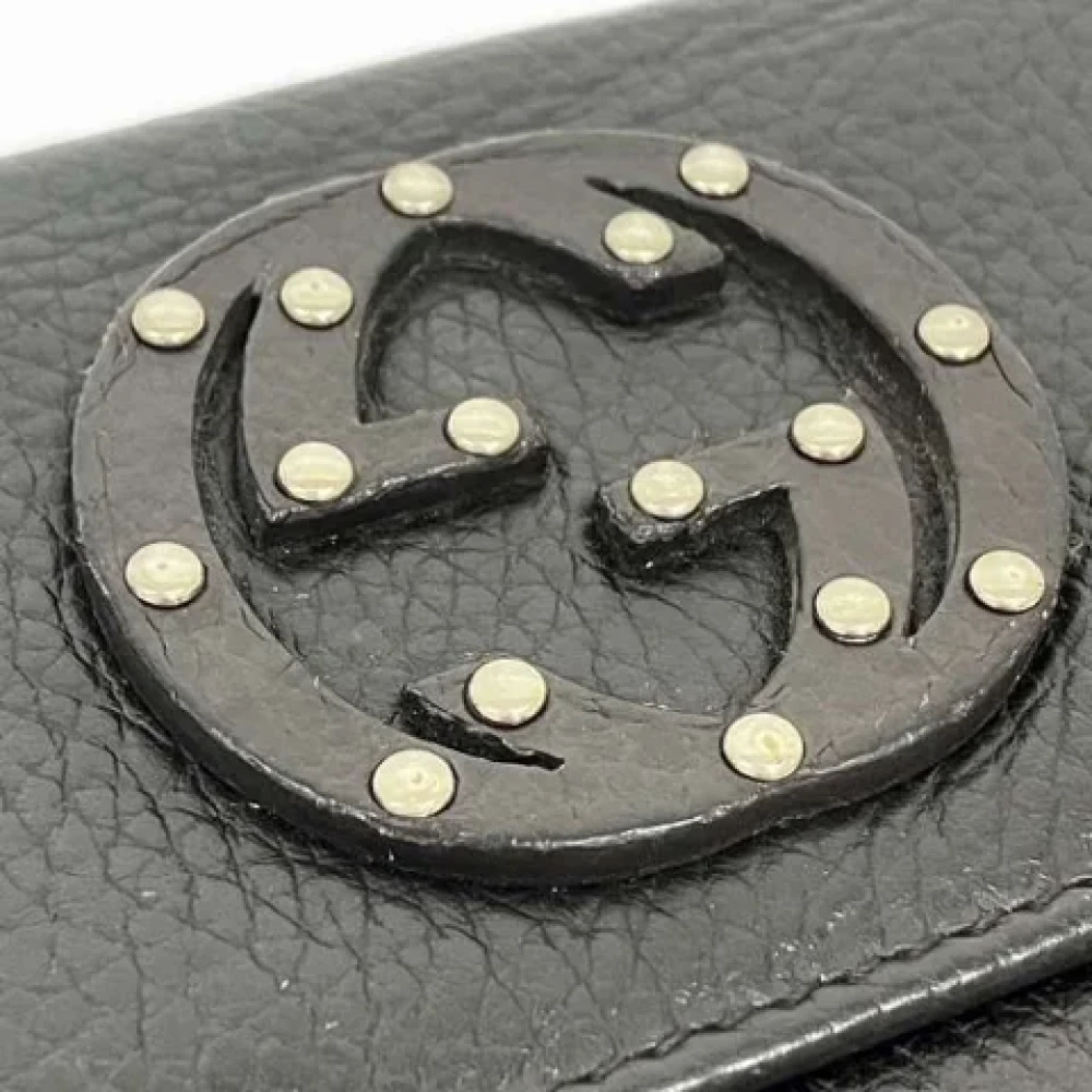 Gucci Vintage Pre-owned Leather wallets Black Dames