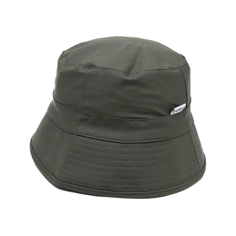 Rains Vattentät Bucket Hat med Logo Plaque Green, Herr