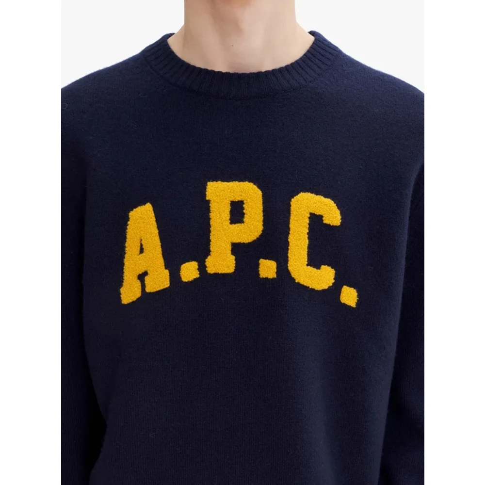 A.p.c. Blauwe Trui Zacht Warm Dik Materiaal Blue Heren
