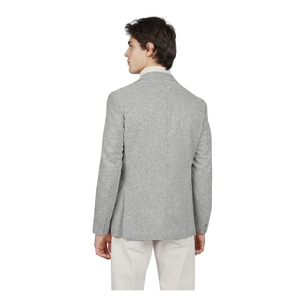 Eleventy Zachte Kasjmier Wol Single-Breasted Jas Gray Heren