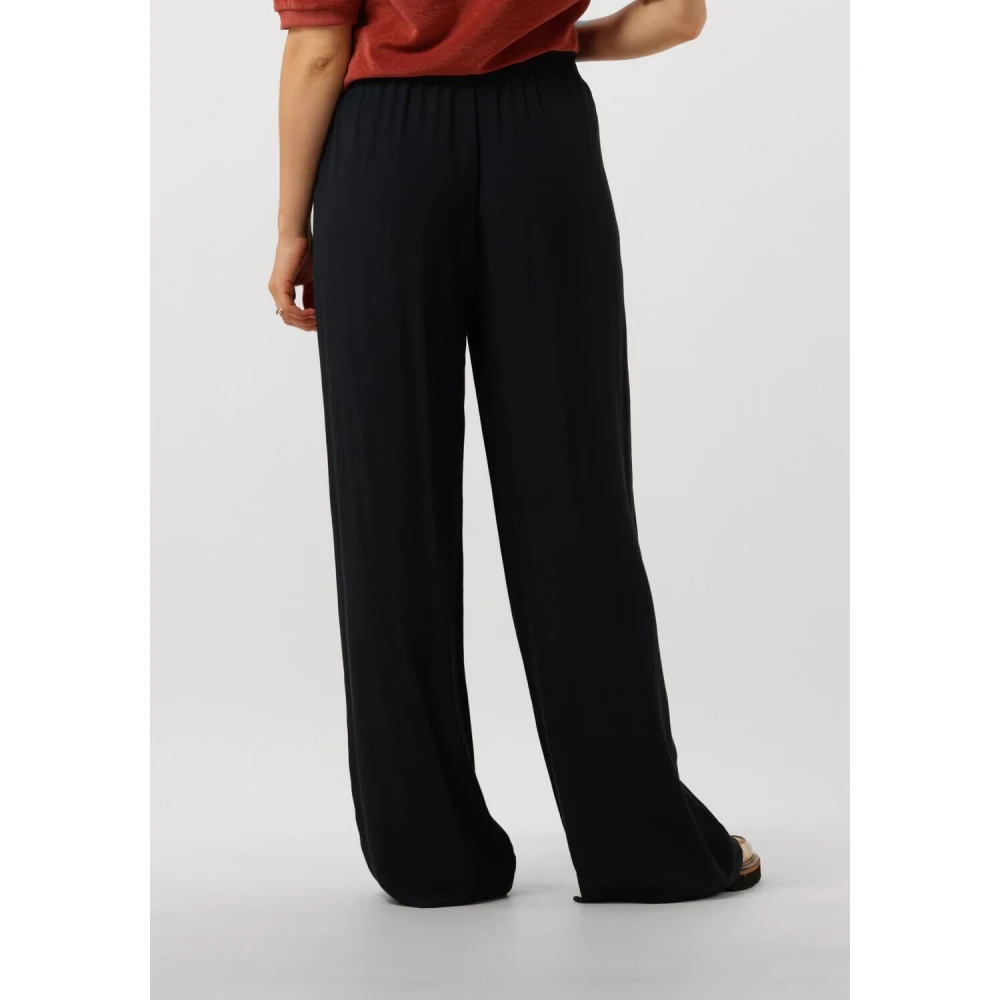 By-Bar Chic Viscose Wijde Broek Black Dames