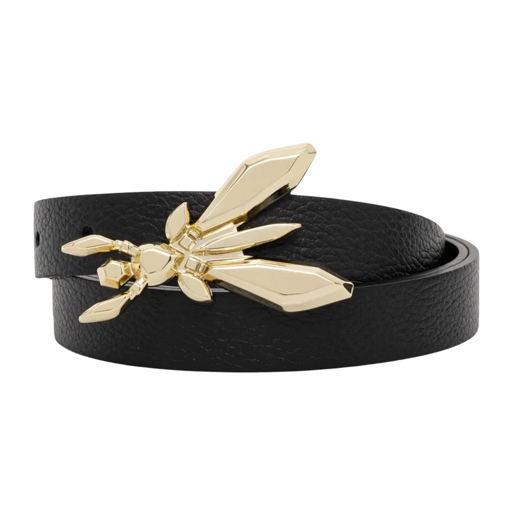 PATRIZIA PEPE Zwarte leren Fly riem Black Dames